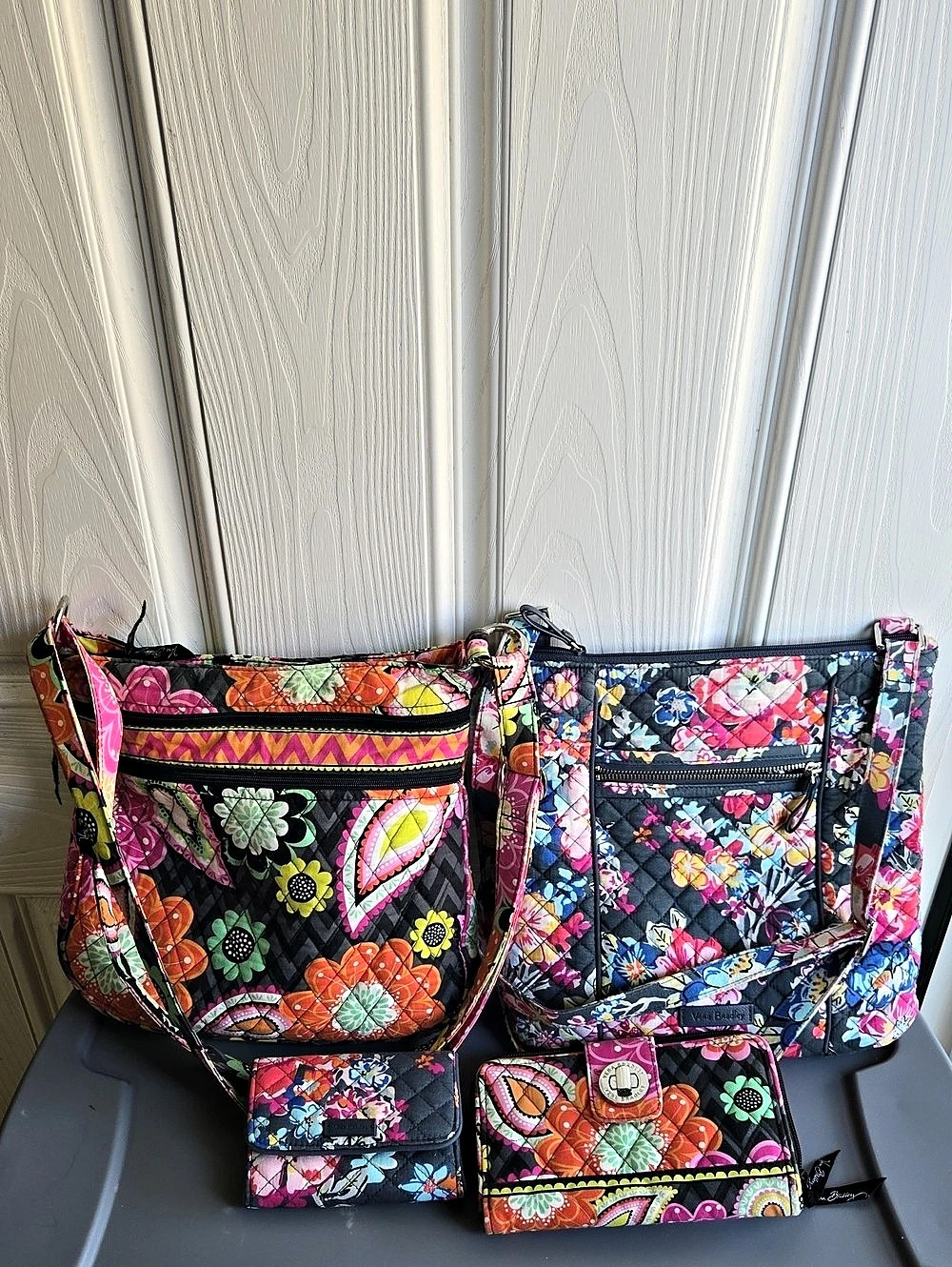 Vera Bradley Lot of 4 Crossbody Bags & Wallets Ziggy Zinnia Pretty Posies